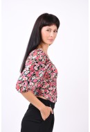 Bluza Dama Vero Moda Vmklara Polina 2/4 Cropped Top Black/Flover Print